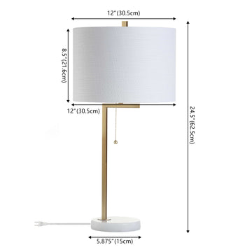 Alyssa 24.5" Metal/Marble LED Table Lamp - JONATHAN Y